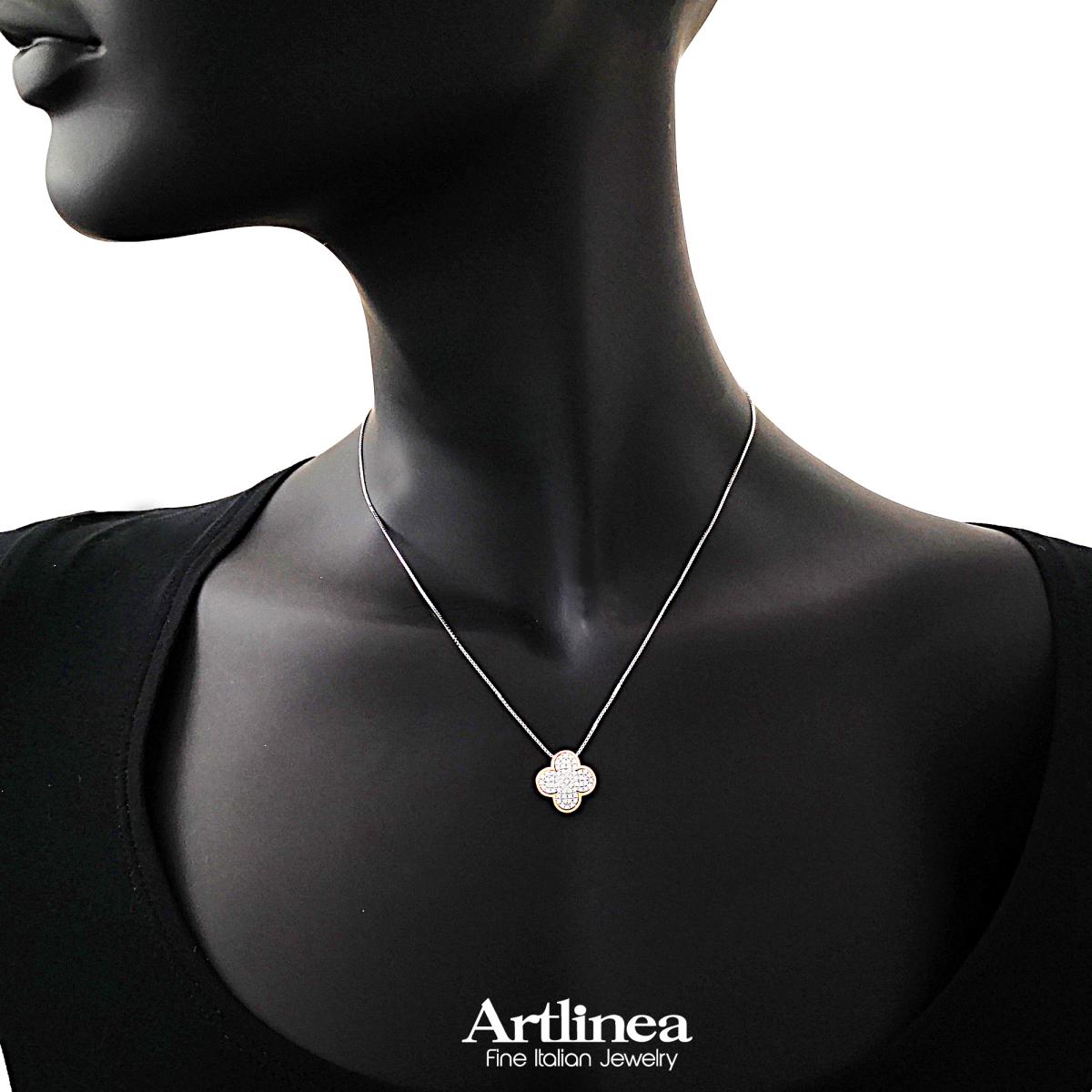Artlinea combined gold necklace with diamonds