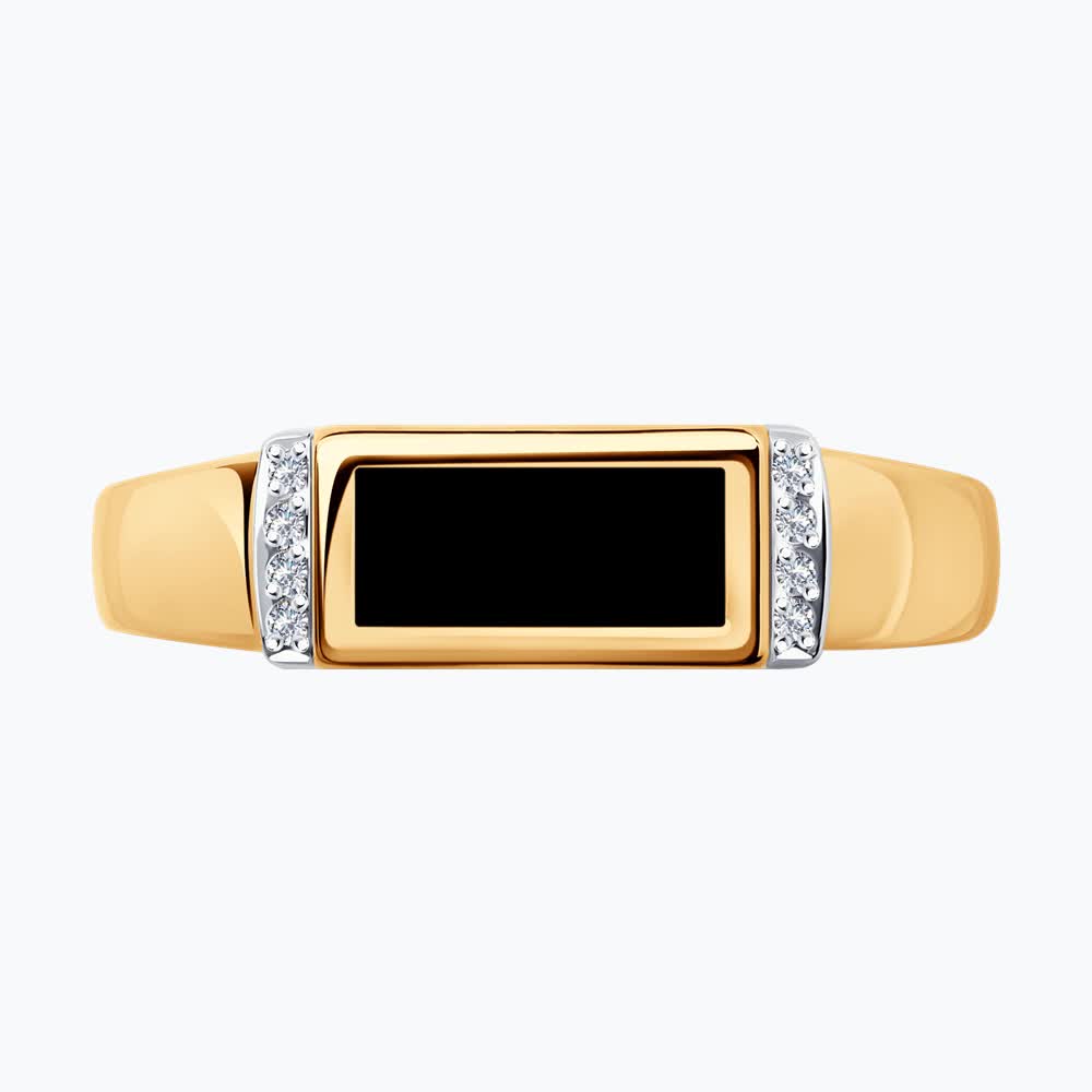 Sokolov gold ring with spinel and zirconia - image 3