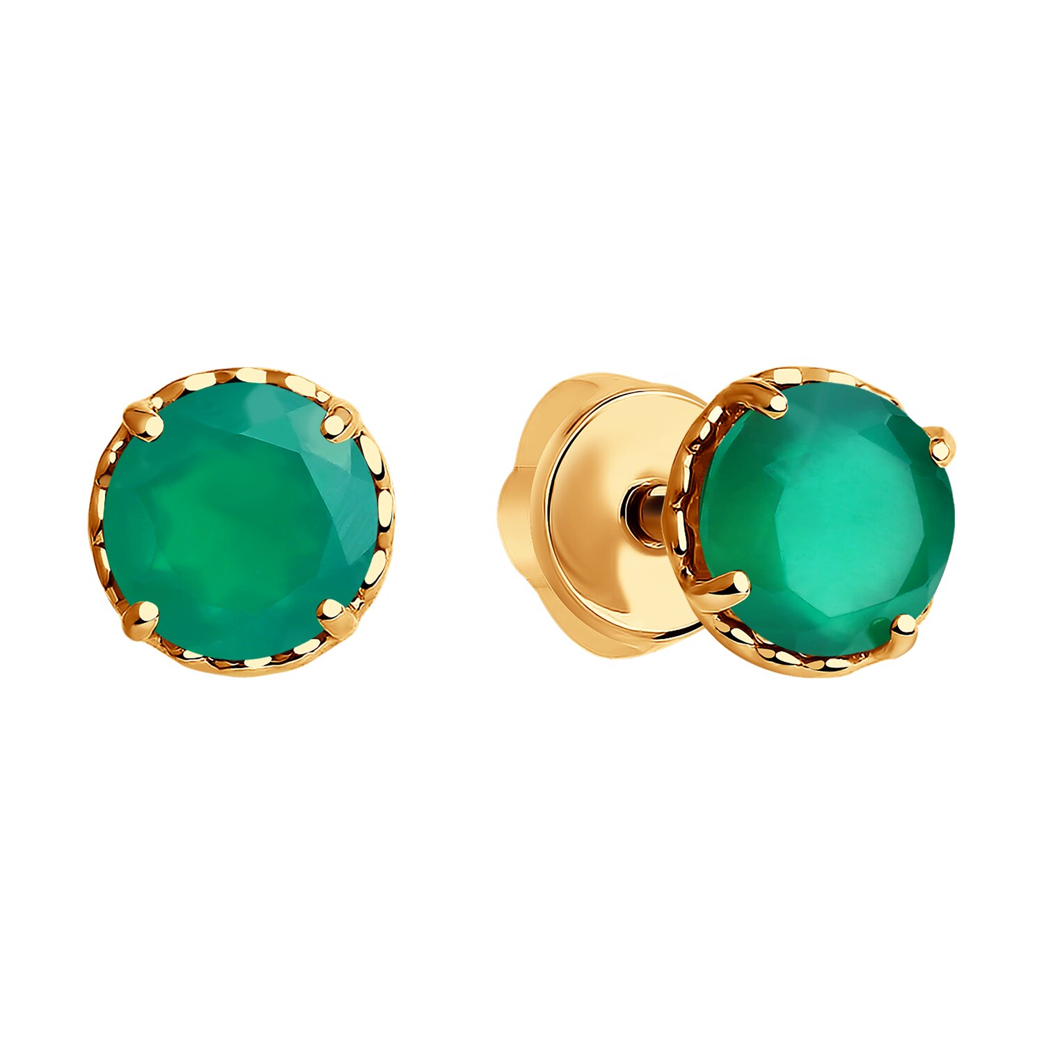 Sokolov gold earrings with agate - image 2