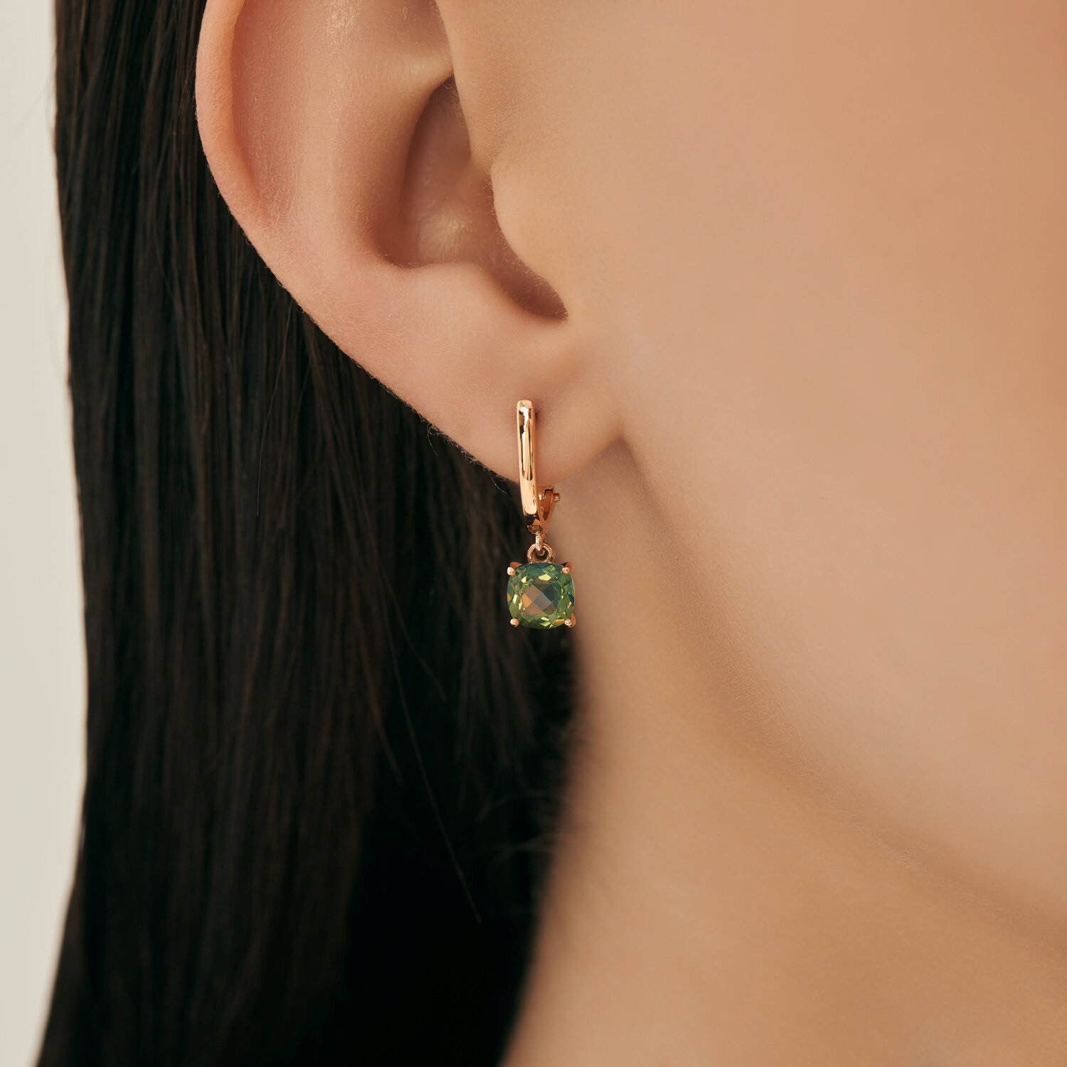 Sokolov gold earrings with natural topazes - image 3