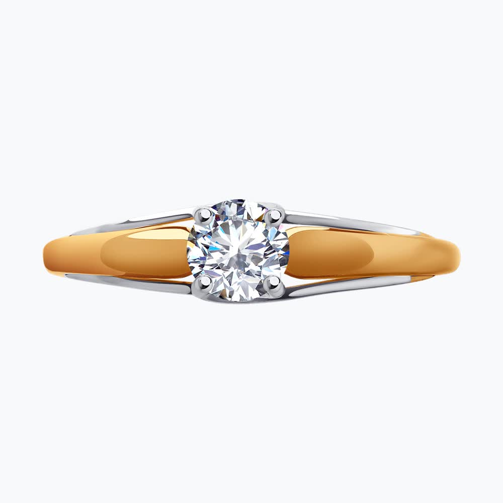 Inel Sokolov din aur cu zirconiu