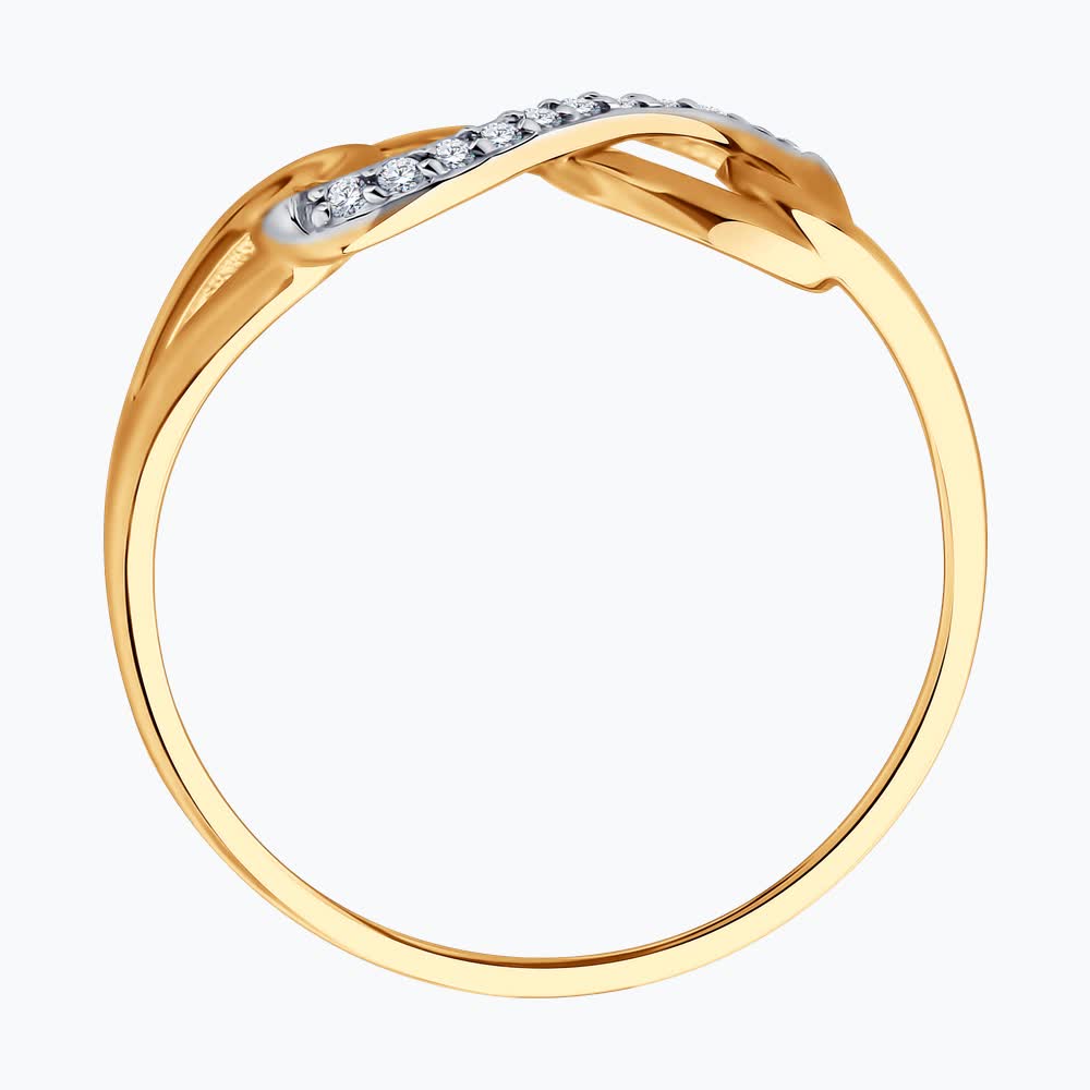 Gold Sokolov ring with zirconia - image 2