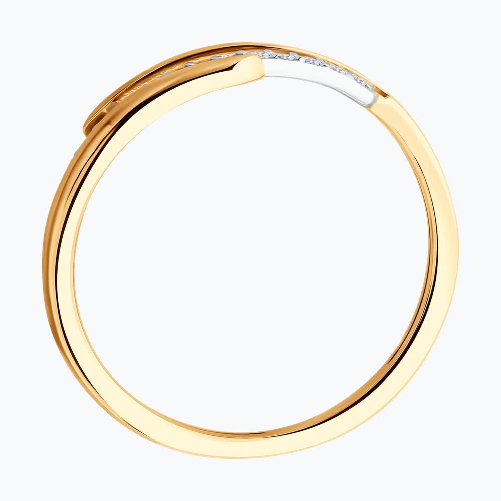 Gold Sokolov ring with zirconia - image 3
