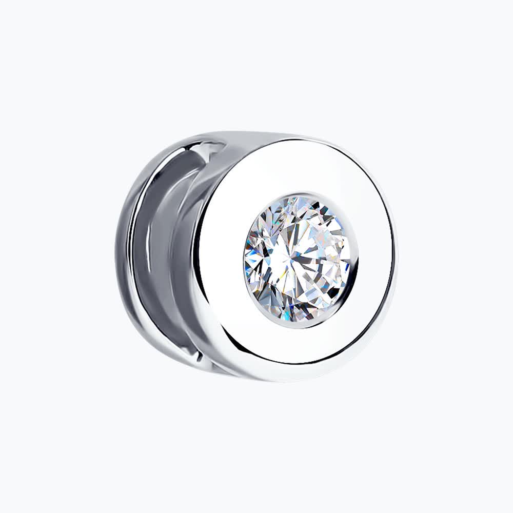 Pandantiv Sokolov din aur alb cu diamant - image 2