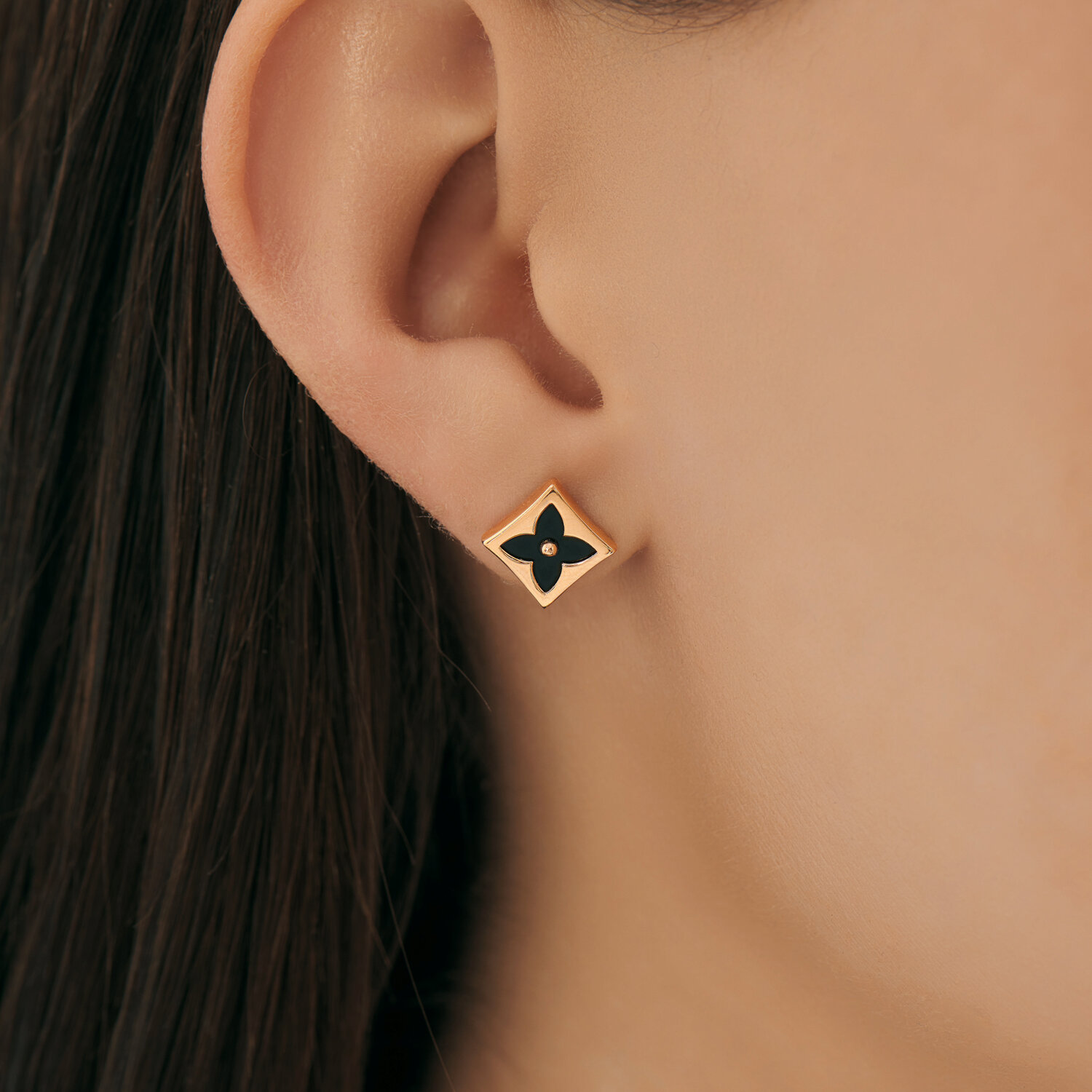 Sokolov gold earrings with onyx - image 3
