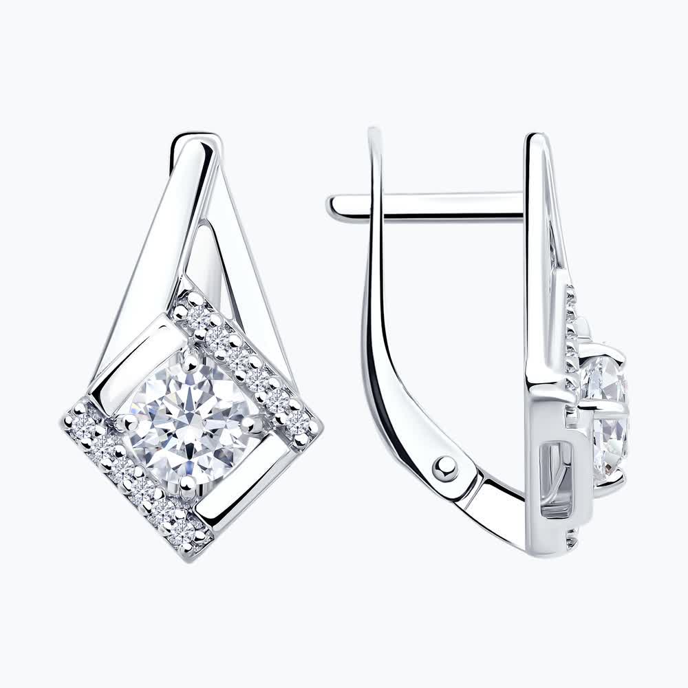Sokolov silver earrings with zirconia - image 2