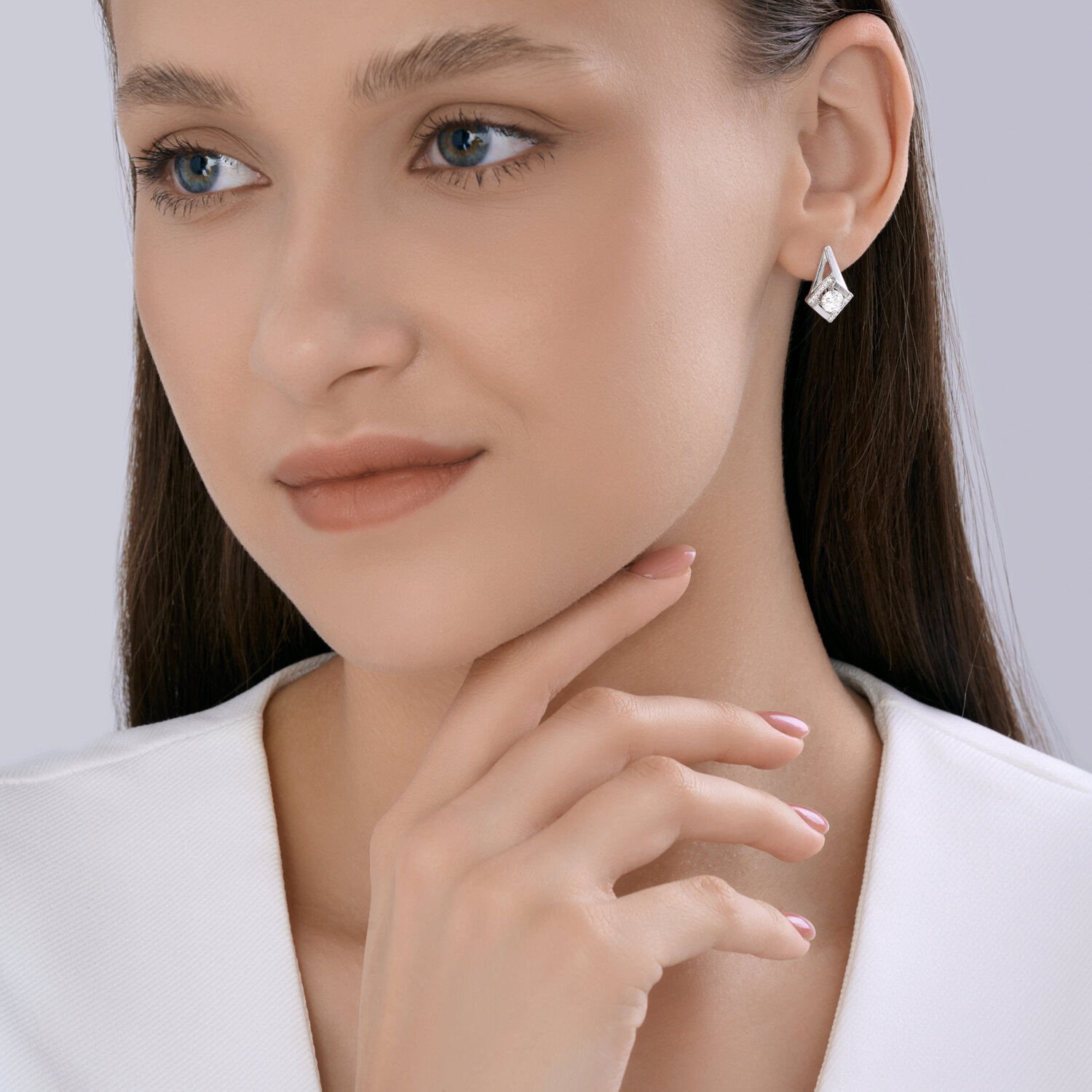 Sokolov silver earrings with zirconia - image 4