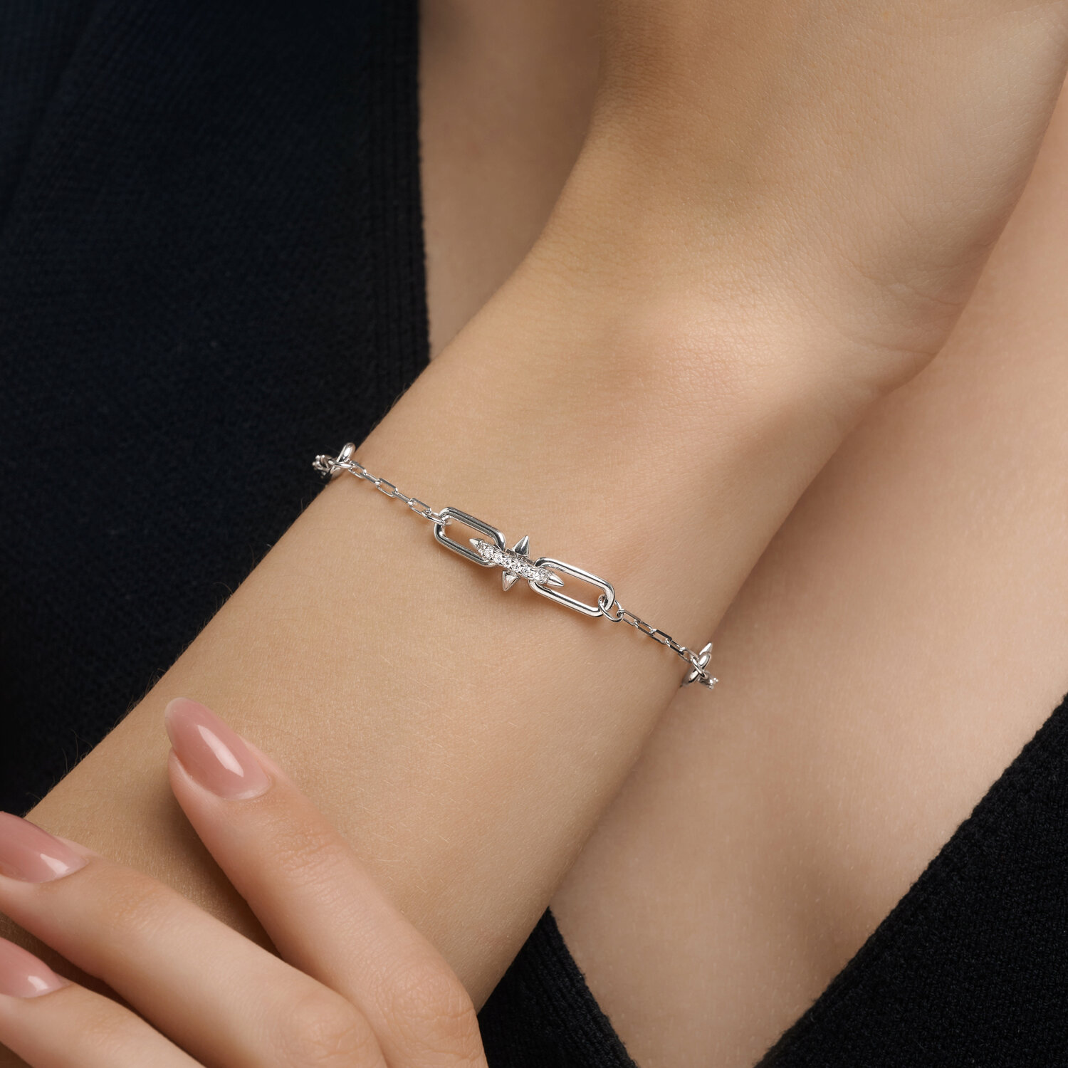 Brățară Sokolov din argint cu zirconii - image 4