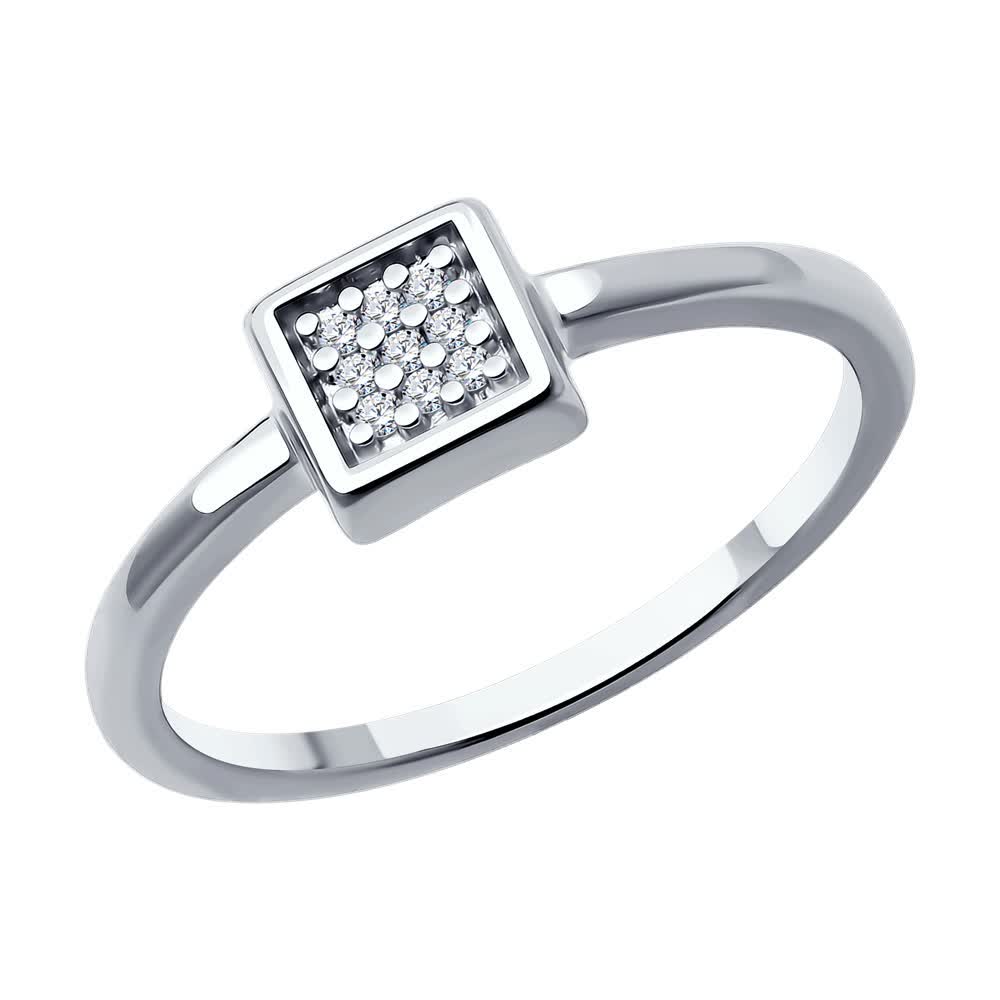 Inel Sokolov din argint cu diamant