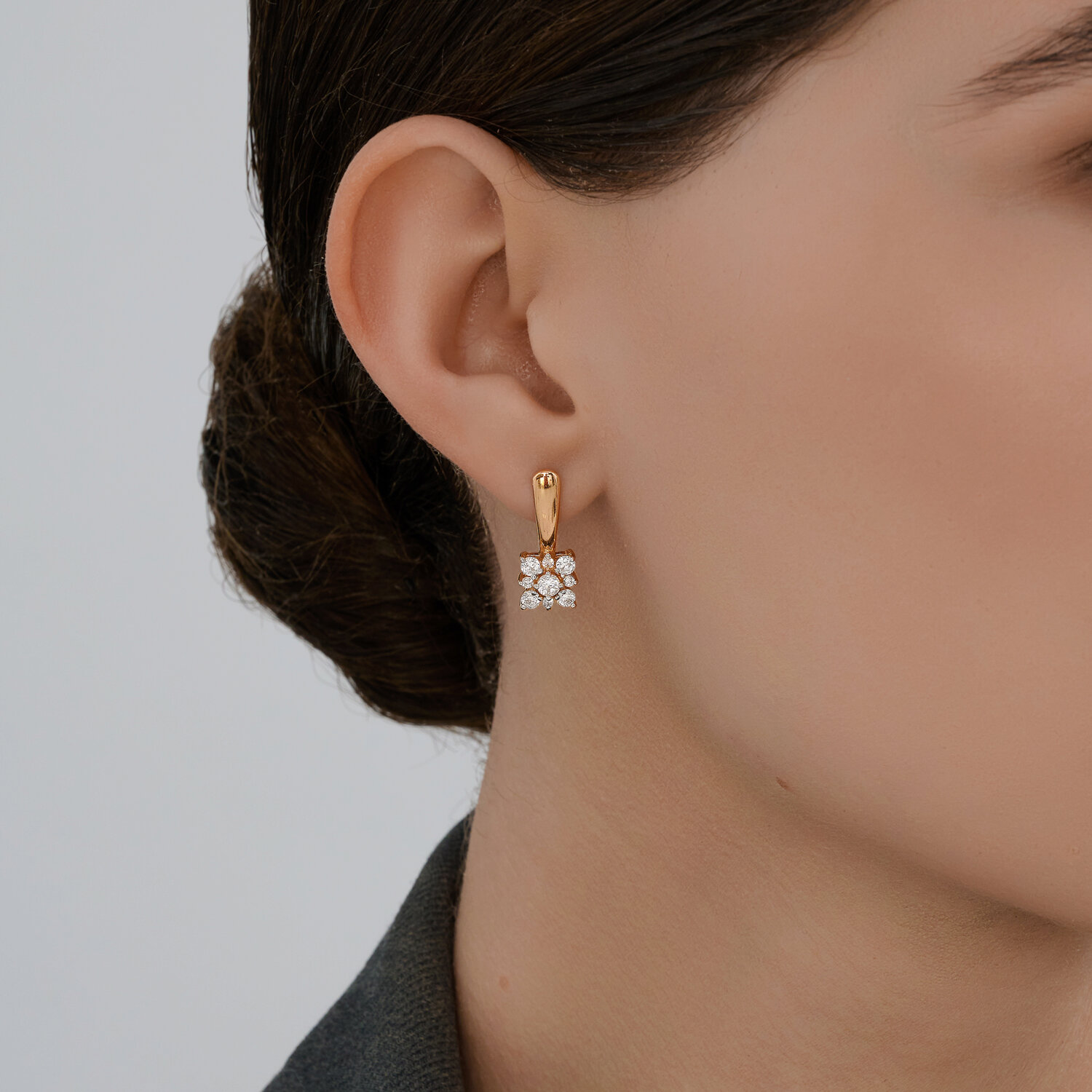 Sokolov gold earrings with zirconia - image 3