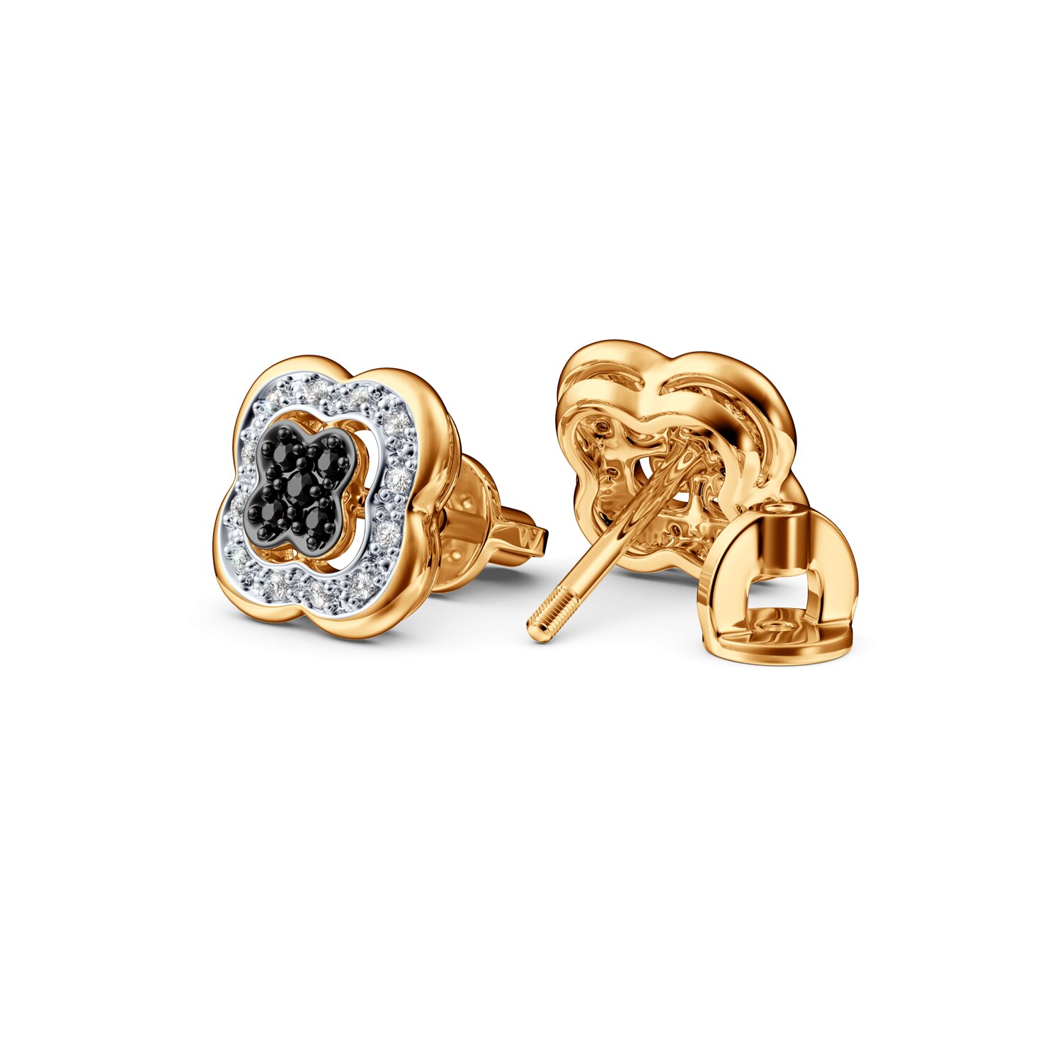 Sokolov gold earrings with diamonds - image 3