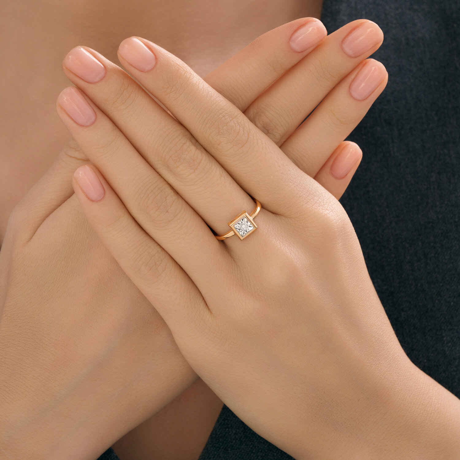 Inel Sokolov din aur combinat cu diamant - image 4