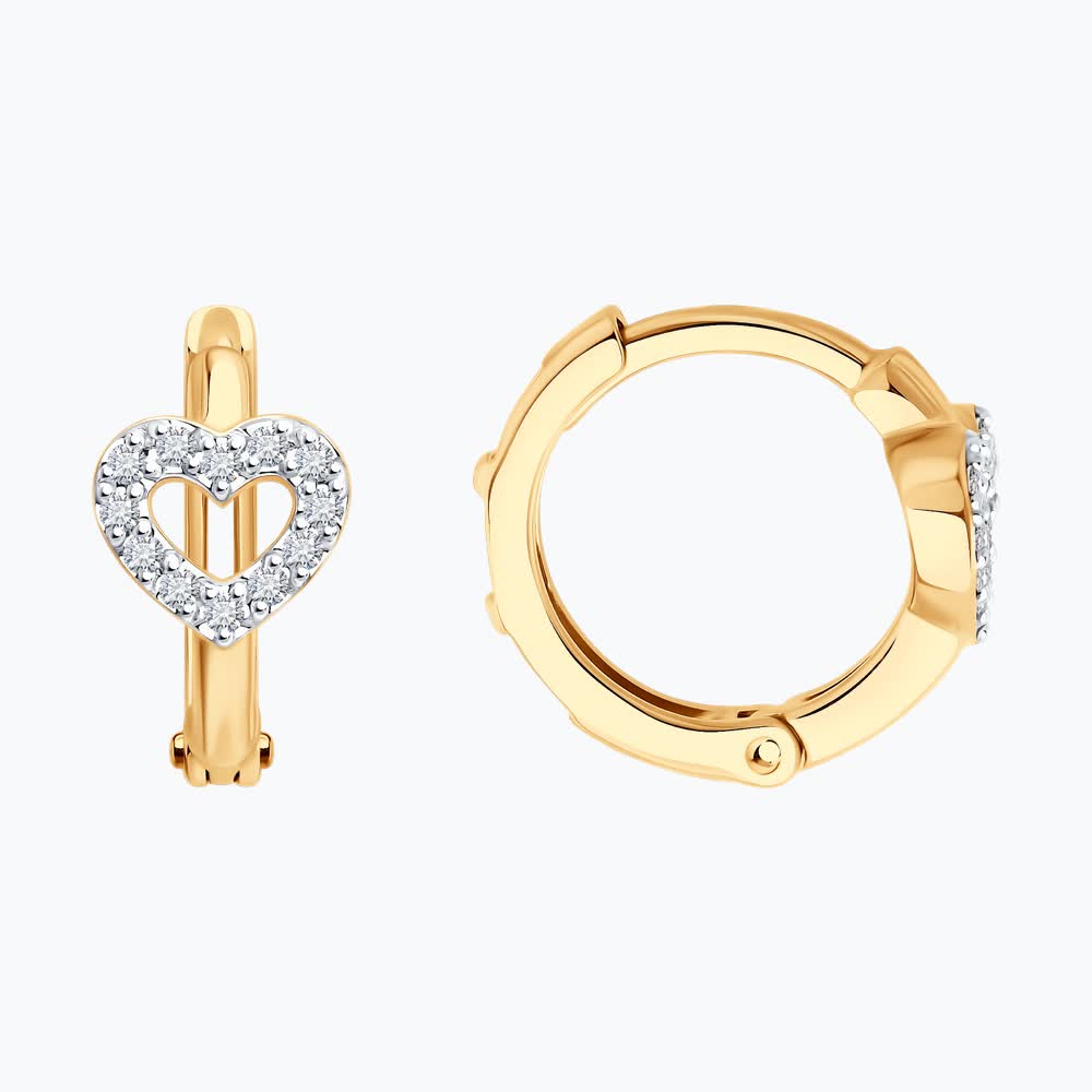Gold Sokolov earrings with diamonds