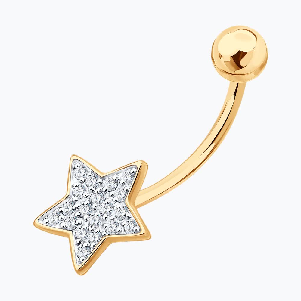 Piercing Sokolov din aur cu zirconii