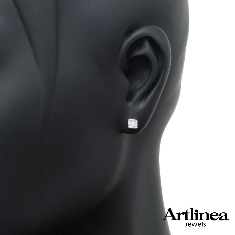 Cercei Artlinea din aur alb cu diamante