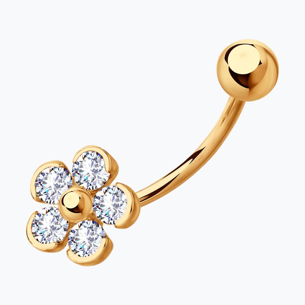 Piercing Sokolov din aur cu zirconii