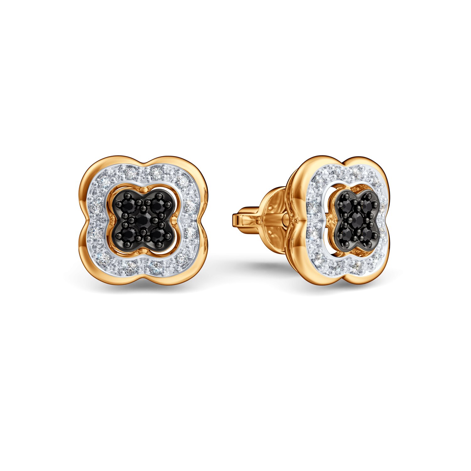 Sokolov gold earrings with diamonds - image 2
