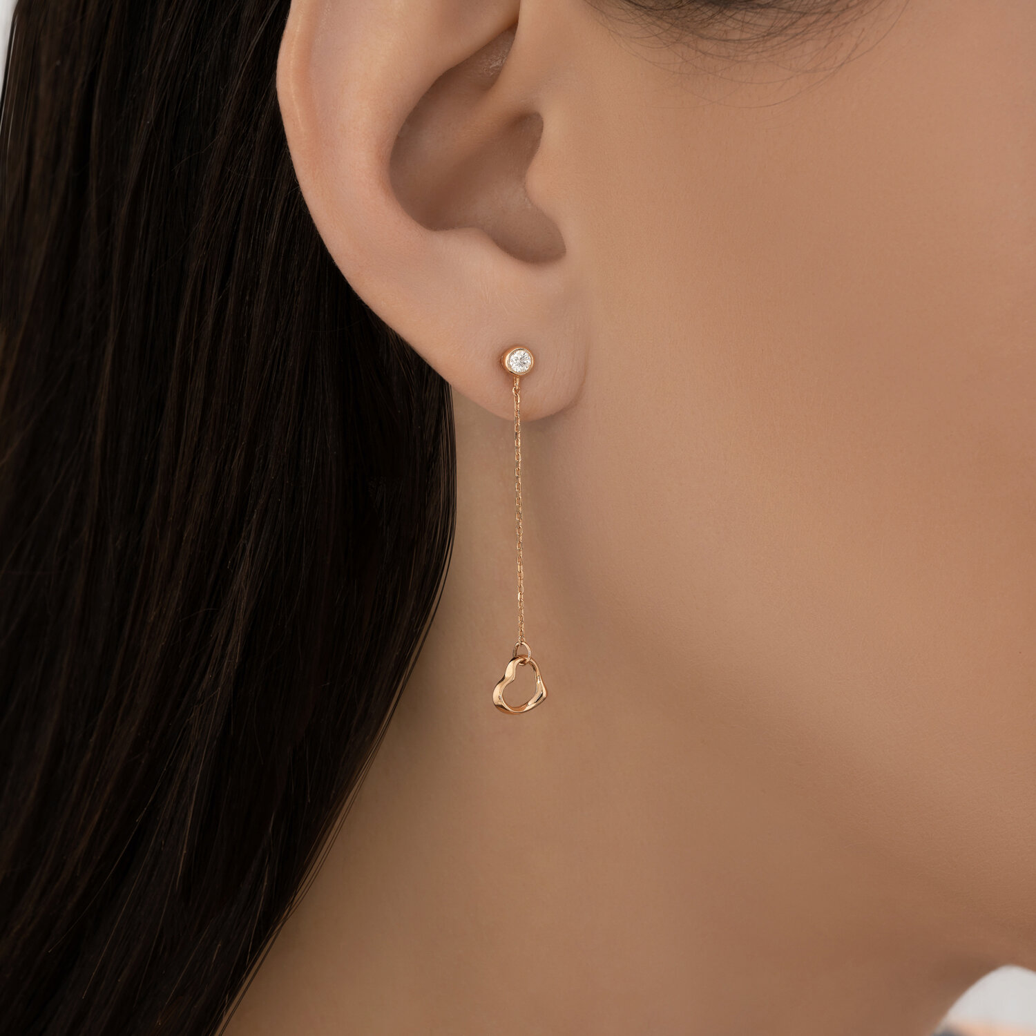 Sokolov gold earrings with zirconia - image 3