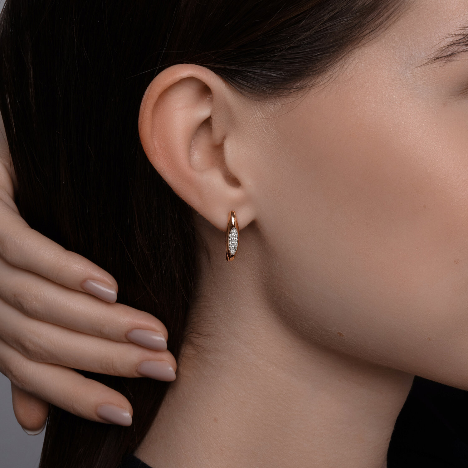 Sokolov gold earrings with zirconia - image 3