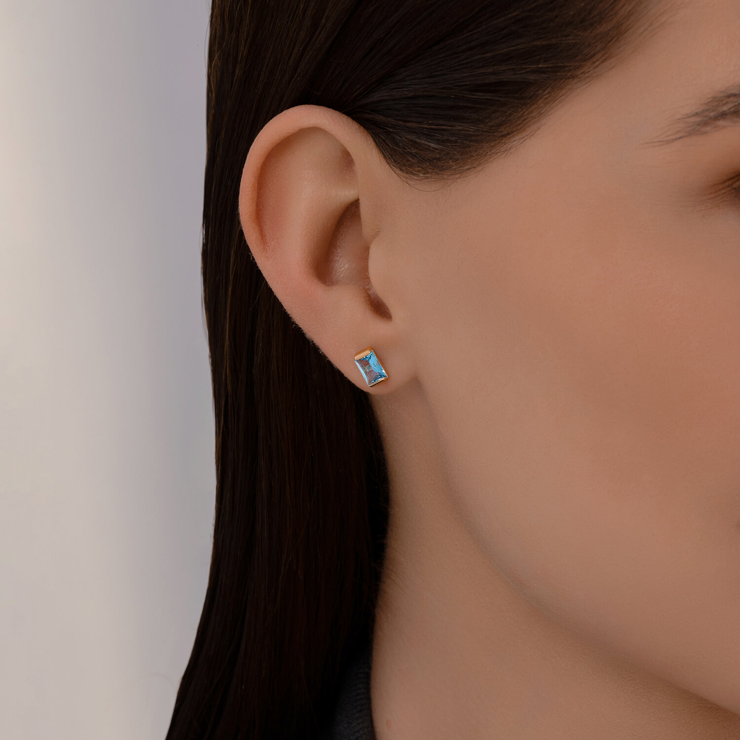 Sokolov gold earrings with topaz - image 3