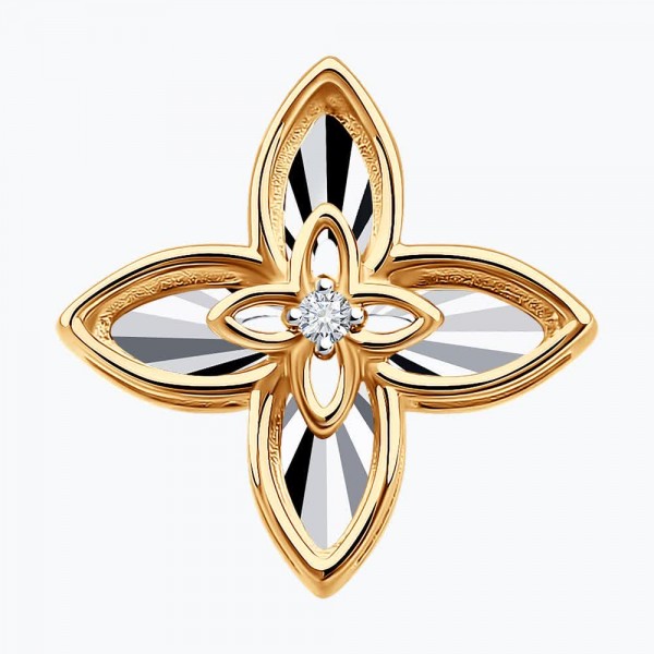 Pandantiv Sokolov din aur cu diamant
