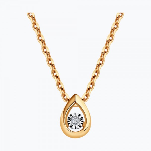 Pandantiv Sokolov din aur combinat cu diamant