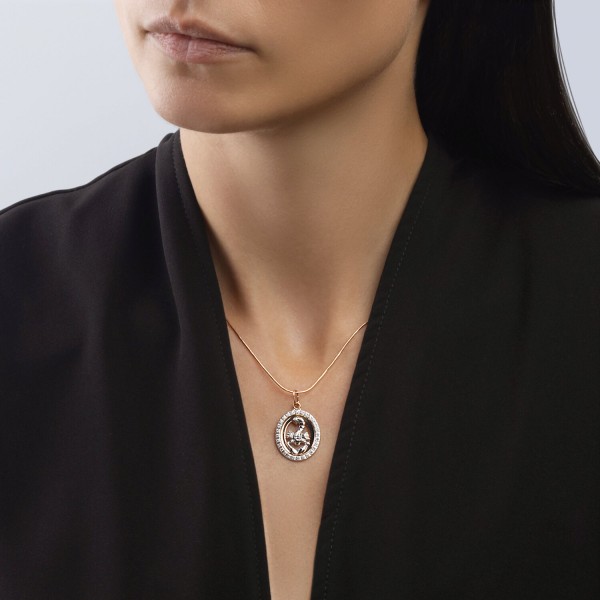 Combinated gold Sokolov pendant with zirconia - image 2